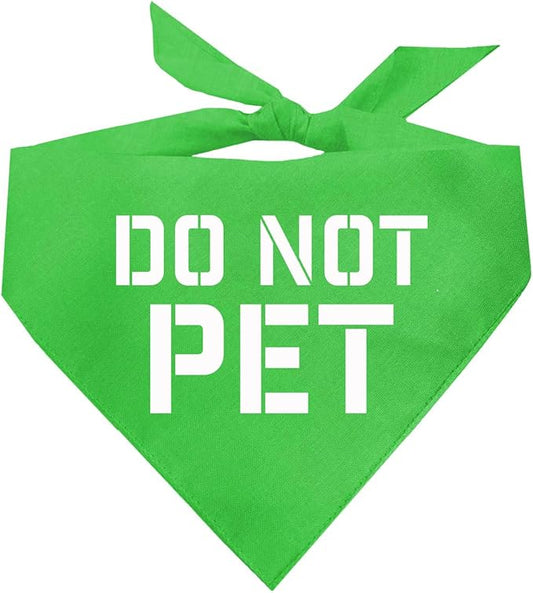 Do Not Pet Dog Bandana (Lime Green, XS 157)