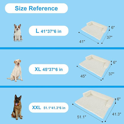 Wn's Day Luxurious Dog Couch Bed, Washable Calming Dog Couch Cover, Removable Couch Protector for Dogs, Waterproof Sofa Bed, Pet Bed Mats for Couch, Pet Couch Covers for Sofa(White, L)