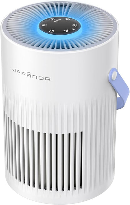 Air Purifiers for Bedroom, Jafända Pet Hair Air Purifier, Max 650 ft², 3-in-1 Filter, H13 HEPA Air Filter, 20dB Quiet Sleep Mode, 7-Night Light, Portable Handle for Home, Remove Dust, Smoke, Odor