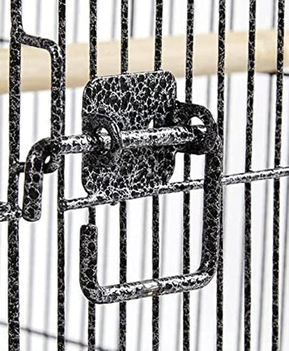 36-Inch Deluxe Sturdy Wrought Iron Bird Flight Open Play Top Cage with Rolling Stand for Parrots Conure Lovebird Cockatiel