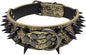 Serijoars Spiked Studded Dog Collar, PU Leather Dog Collar, Adjustable Pet Collars for Medium or Large Breed Pet (XL, Gold Brown3)