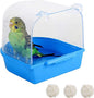 Tfwadmx Bird Cage Bath Parrot Bath Box Accessory Supplies Hanging Bathing Tub for Small Birds Canary Budgies Cockatiel Lovebirds