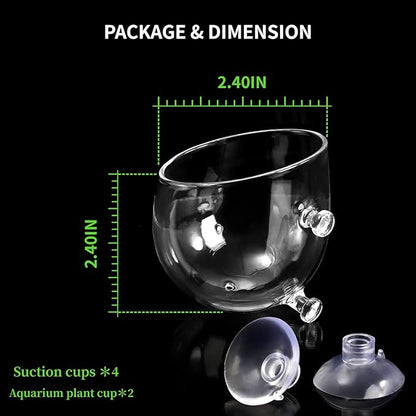 2 PCS Aquarium Plant Holder Top Hanging Fish Tank Plant Pot Aquarium Planter Cups for Water Feature Decoration