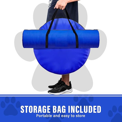 Dog Agility Training Equipment, Dog Agility Course Backyard Set with 2 Adjustable High Hurdle, 2 Tunnels, 6 Weave Poles, Pause Box, Jump Ring, Snack Bag, Folding Bowl, Balls, Whistle, Carry Bag