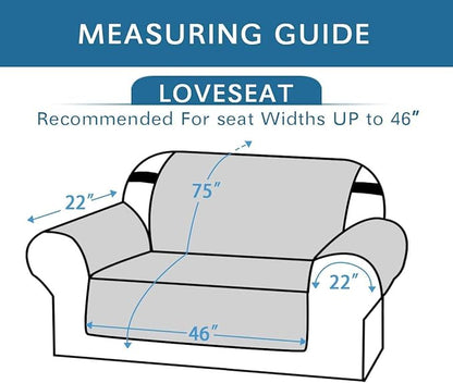 H.VERSAILTEX Reversible Loveseat Cover Furniture Protector Anti-Slip Water Resistant 2" Wide Elastic Strap Couch Covers Pets Kids Fit Sitting Width Up to 46"(Love Seat: 75" x 90", Desert Sage/Beige)