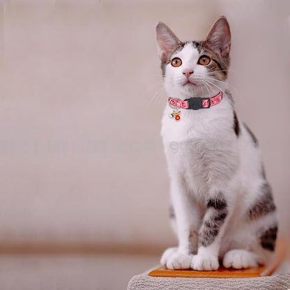 Christmas Cat Collar, Cotton 2 Pack Cat Collar with Bells, Breakaway Collars for Girl Boy Kittens, Reindeer