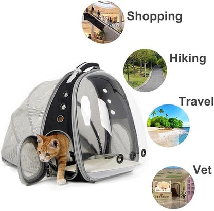 Cat Bubble Backpack with Fan, Fit up to 12 lbs, Space Capsule Astronaut Clear Window Pet Travel Carrier Backpack for Cat and Small Puppy