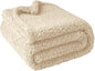 furrybaby Dog Blanket Soft Dog Blankets for Large Dogs Puppy Essentials Washable Sherpa Fleece Cat Blanket 40x47 Inches for Bed Furniture Couch Sofa (Large, Beige)