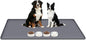 Lanstics Dog Food Mat, 51" x 26" Large Silicone Mat Dog Feeding Mat with Raised Edge Non-Slip Pet Feeding Mat for Food and Water Bowl, Easy to Clean, Floor Protection (Gray)