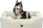Washable Orthopedic Large Dog Bed - Extra Large Dog Beds with Bolsters Removable Orthopedic Foam Support Dogs Bed for XL Large Size Dogs with Waterproof Cover Non-Slip Bottom Pet Beds