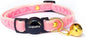 Safety Quick Release Cat Collars,Double Velvet with Bell Available in a Range Colors,Perfect for Your Kitty, Adjustable 20-30 cm (20-30cm, Baby Pink)