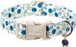 Spring/Summer Dog Collar for Large Dogs - Fresh Blueberry Girl Boy Dog Collars, Soft Lightweight Puppy Collar, Breathable Adjustable Male Female Fruit Floral Dogs Collars L
