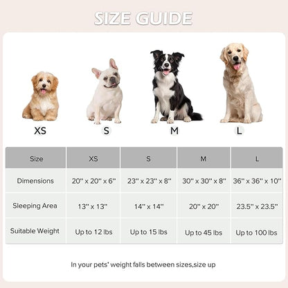 JOEJOY Donut Dog Bed Medium Size Dog, Cute Round Calming Pet Bed with Removable Washable Cover, Orthopedic Puppy Bed with Jacquard Shaggy Plush & Non Skid Bottom