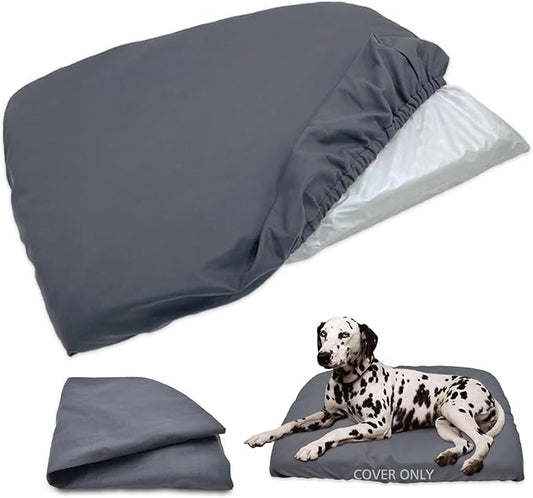 Dog Bed Cover Waterproof Replacement Machine Washable Covers for 30x20 Inch Dog Bed Heavy Duty Scratch Resistant Mattress Protector Pet Bed Cover Only Grey