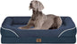 Washable Orthopedic Large Dog Bed - Removable Waterproof Cover with Bolster Machine Washable Extra Large Dog Bed Foam Support XL Large Big Pet Dogs Beds