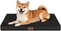 Plush Dog Bed for Medium Dogs, Waterproof Dog Crate Mat Orthopedic Egg Crate Foam Pet Bed with Washable Removable Oxford Cover, Black