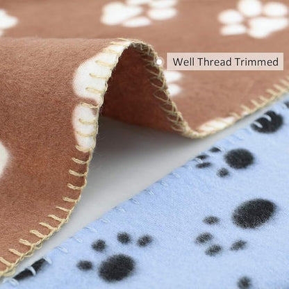 Comsmart Dog Blankets for Small Dogs, 6 Pack Puppy Blanket Cute Paw Print Pet Blanket for Dog, Puppy, Cat, Kitten, 39x35 inches