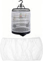 2 Pcs Bird Cage Seed Catcher, Adjustable Bird Cage Net Cover, Reusable Soft Nylon Cover for Parrot Enclosures (White)