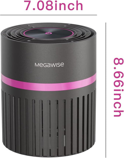MEGAWISE H13 HEPA Air Purifier for Home, Bedroom & Office | 3-Stage Filtration for Smoke, Dust, Pet Dander | Quiet & Ozone-Free