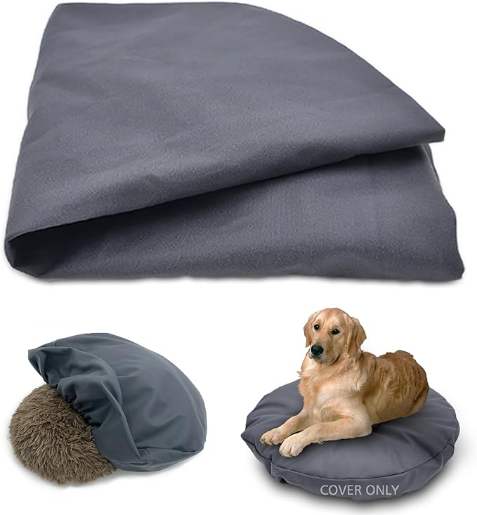 Dog Bed Cover Waterproof Replacement Machine Washable Covers for Dog Bed Heavy Duty Scratch Resistant Mattress Protector Pet Bed Round 44x44 Inch Cover Only