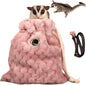 Sugar Glider Bonding Pouch - Soft Sleeping Pouch with Breathable Vent & Drawstring Portable Travel Bag Small Animal Carrier for Sugar Glider Squirrel Hamster Rats Hedgehog Bird Parrot (Pink)