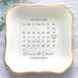 Custom Date Calendar Ring Dish Engagement Gift, Announcement Engaged Trinker Holder, Jewelry Tray Gifts for Newly Engaged Couple, Anniversary Wedding Gift for Her Bride Friend
