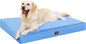 MIHIKK Waterproof Dog Bed Medium Size Dog Orthopedic Pet Beds for Crate with Removable Washable Cover Egg-Crate Foam Pet Pad Mat with Anti-Slip Bottom, 35x22 Inch, Blue
