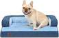 KSIIA Washable Dog Bed Large Sized Senior Dog, Orthopedic Warm Soft Pet Sofa Waterproof Pet Couch with Sides, Non-Slip and Egg-Crate Foam Big Beds with Removable Cover, 35x22Inch, Blue