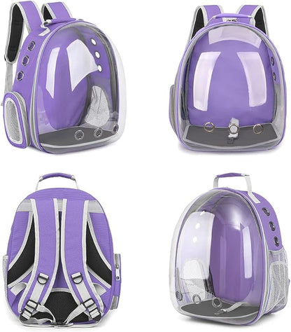 Pet Backpack Carrier,Bubble Backpack Cat Carrier,Pets and Small Dogs,Space Capsule Pet Carrier for Traveling, Walking, Hiking and Outdoor Activities (Purple)
