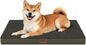 Plush Dog Bed for Medium Dogs, Waterproof Dog Crate Mat Orthopedic Egg Crate Foam Pet Bed with Washable Removable Oxford Cover, Coffee