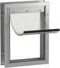 Hakuna Pets Deluxe Aluminum Pet, Cat and Dog Door with 2-Way Locking Panel for Screens, Doors and Walls up to 2.8" Thick, Medium, Silver