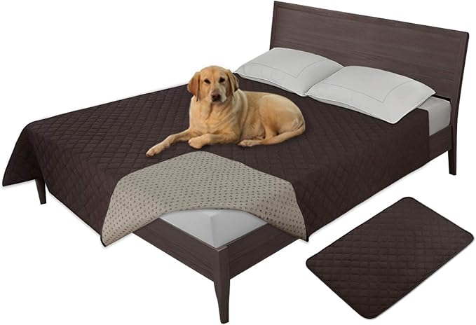 Easy-Going 100% Waterproof Dog Bed Cover, Non-Slip Pet Blanket for Furniture, Washable Couch Cover, Repleasement Sofa Cover (52x82 in,Chocolate)