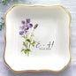 Personalized Floral Jewelry Dish, Engaged Ring Dish, Custom Trinket Dish Engagement Gift for Newly Engaged Couple, Mr and Mrs Ring Dish Just Married Valentines Gifts Keepsake