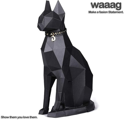 waaag Gold Moons and Stars Safety Breakaway Cat Collar, Glow in The Dark (Standard 9"-15" Neck, Black)