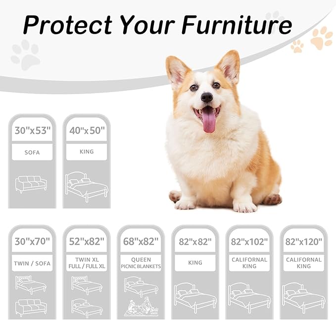 hyha Waterproof Dog Bed Blanket, Soft Pet Blankets, Waterproof Couch Cover for Dogs, Reversible Sofa Covers Washable for Furniture (30x70 Inch, Brown/Brown)