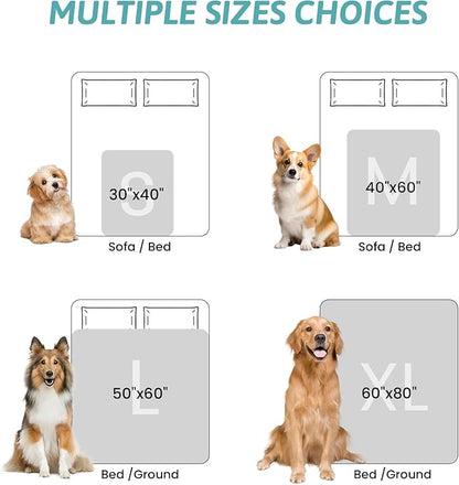 Waterproof Pet Blanket, Ultra Soft Luxury Faux Fur Throw Blanket for Couch, Cozy Warm Plush Blanket for Sofa Bedroom Living Room, Liquid Pee Proof for Large Dog or Cat, 30x40 inch, Cream