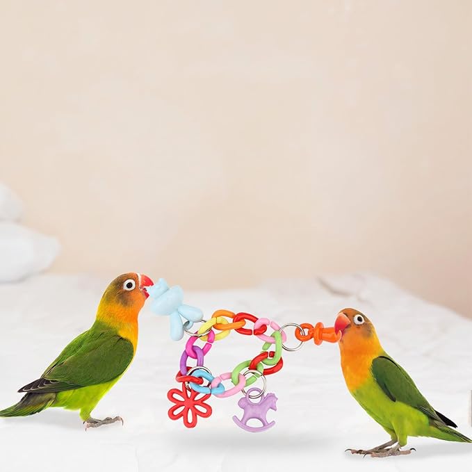Hypeety Bird Parrot Foot Toy Chewing Swing Bite Toy Plastic Parrot Toys Bird Toys Macaw Toys for Lovebirds Conures Caiques Sun Parakeet Cockatiel Budgie
