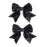 3-inch Sequined Bow Hair Clips For Baby Girls, Toddler, Kids and Young Women Birthday Party Wedding Christmas Occasions Pet Accessories Set of 2 (Black)