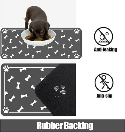 Large Pet Feeding Mat, Absorbent Quick Dry Dog Mat for Food and Water Bowl, Non Skid Cat Bowl Mat, No Stains Quick Dry for Pet Water Dispenser Pet Supplies for Messy Drinkers