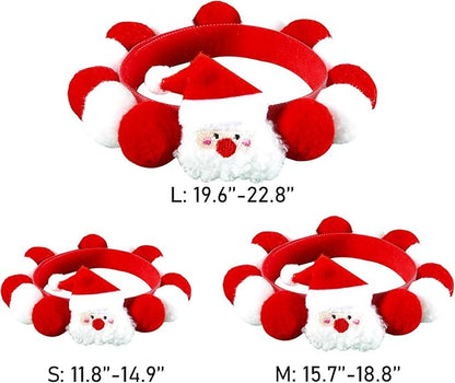 Lionheart glory Christmas Collar Pom-Pom Plush Ball Collar for Medium Dogs Pet Christmas Costume Soft Funny Dog Collar Xmas Party Accessories Headgear