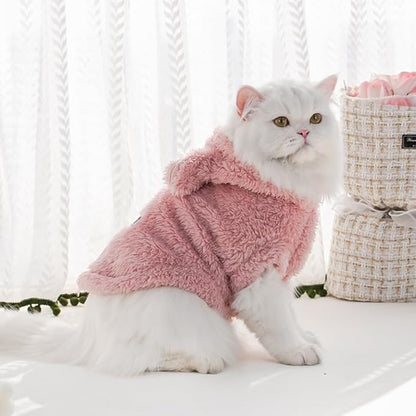 Selena Cat Bunny Ears Costume Cute Dog Kitten Hoodies Sweater Rabbit Ears Puppy Pet Apparel (Small,Pink)