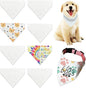 8 Packs Sublimation Blank Dog Bandana Over Collar, Pet Collar Slip-On Bandana Blank Customize White Polyester DIY for Dog Cat Extra Small, Small, Medium & Large (S)