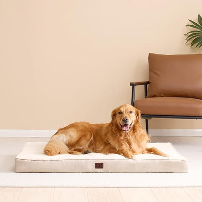 EHEYCIGA Orthopedic XXL Dog Beds for Jumbo Dogs with Removable Washable Cover,Camel, 50x36