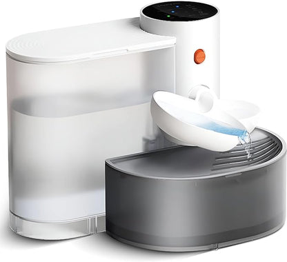 Smart Wireless Cat Water Fountain, 3L Automatic Pet Water Dispenser for Cats & Small Dogs, Ultra Quiet, Cordless Pet Fountain, No Filter, Self Cleaning for Always Fresh Water