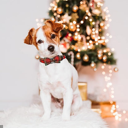 Dog Collar - Thanksgiving Turkey Dog Collar Bowtie Gift Soft Bow Adjustable Metal Buckle Pet Collar for Large Dogs