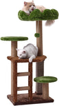 Cat Tree, 37.4-Inch Cat Tower with Plush Cozy Perch for Indoor Cats, Sturdy Tower with Fully Sisal-Wrapped Columns and Plush Toy Ball for Kitty Play, Green