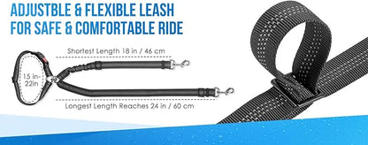 Dog Seat Belt for Car, Dual Pet Vehicle Headrest Restraint Safety Seatbelt,Two Dog Leash No Tangle Dog Car Leash Seat Belt,Duty Adjust Elastic Connect Harness in Vehicle Travel(Black)