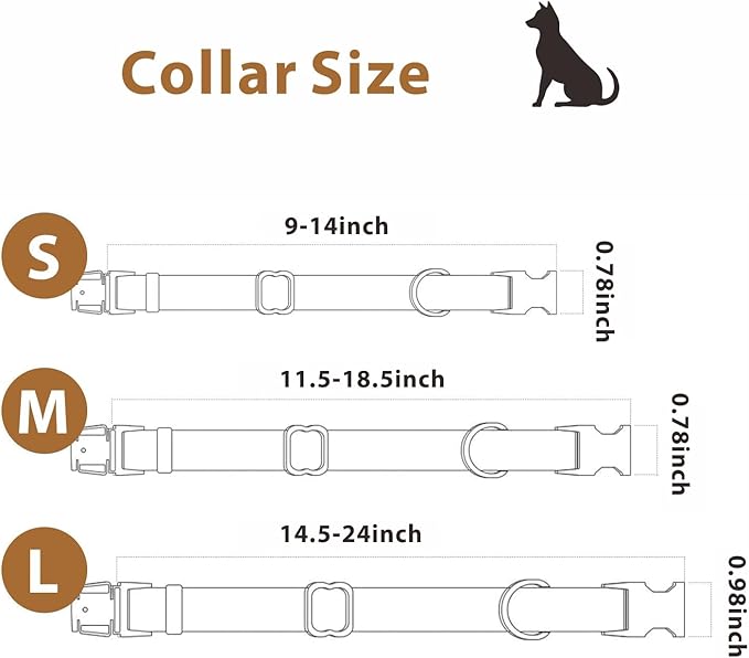 Silicone Dog Collar and Leash Set, Waterproof & Odor-Proof Puppy Collar for Small Dogs, Soft Flexible Leather-Look Dog Collars, Durable Thick Adjustable Pet Collar (Red, Large (14.5-24" Neck))