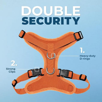 Voyager Step-in Pet Harness - All Weather Mesh, Adjustable Step in Harness for Cats and Dogs by Best Pet Supplies - Orange, M