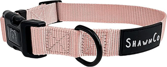 ShawnCo Dream Walk Dog Collar- Premium, Adjustable and Comfortable Pet Collar for Small, Medium, Large and Extra Large Dogs (M, Rose Gold)